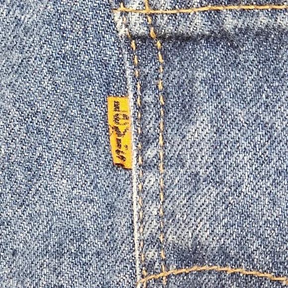 VTG Levi's 517 Bootcut Jeans Orange Tab Dark Wash Denim W42 L34 Made in USA - Picture 1 of 16